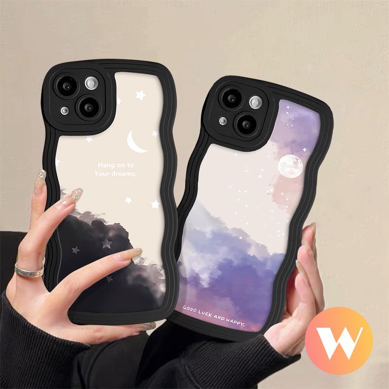 Star Moon Couple For Case Infinix Hot 8 20 20s 12 Pro 10Lite 11s 9 10 12i 10s Note 10Pro 12 G96 Hot 9 11 10 12 Play Infinix Smart 5 4 6 Plus Fantasy Starry Sky Soft Wavy Edge Cover