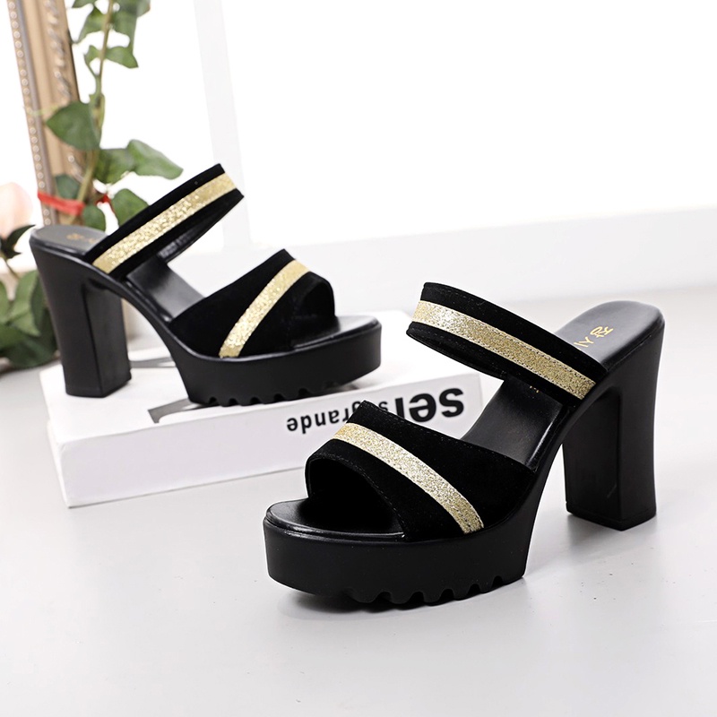 gfs-1140 sepatu heels wanita import fashion sandal heels wanita 0411 import fashion terkiniian cantik dan terpopular