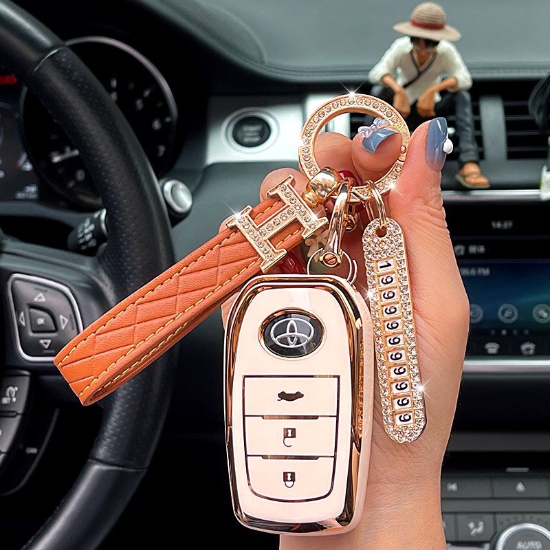 1pcs/toyota Camry RAV4 Auris Corolla Avensis Verso Yaris Aygo Scion Case Kunci Mobil Tas Cover Shell Gantungan Kunci Pelindung