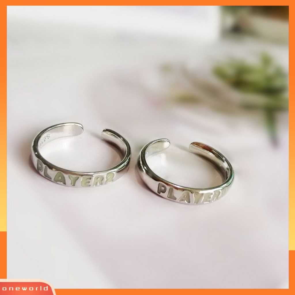 [EONE] Cincin Jari Electroplating Ukiran Permukaan Halus Bercahaya Hypoallergenic Dekorasi Unisex Couple Open Finger Ring Charm Jewelry