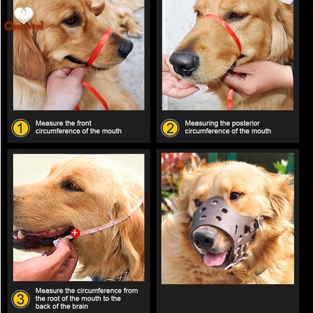 Penutup Mulut Anjing Dog Muzzle Bahan PU Anti Gigit Brongsong Mulut Pet Muzzle