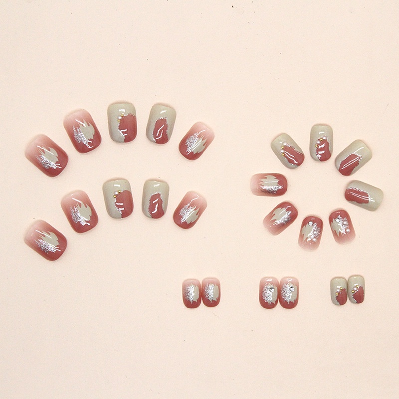 Z618 Kuku Palsu Dekorasi Berlian Imitasi Cantik Fashion Baru 24pcs/box