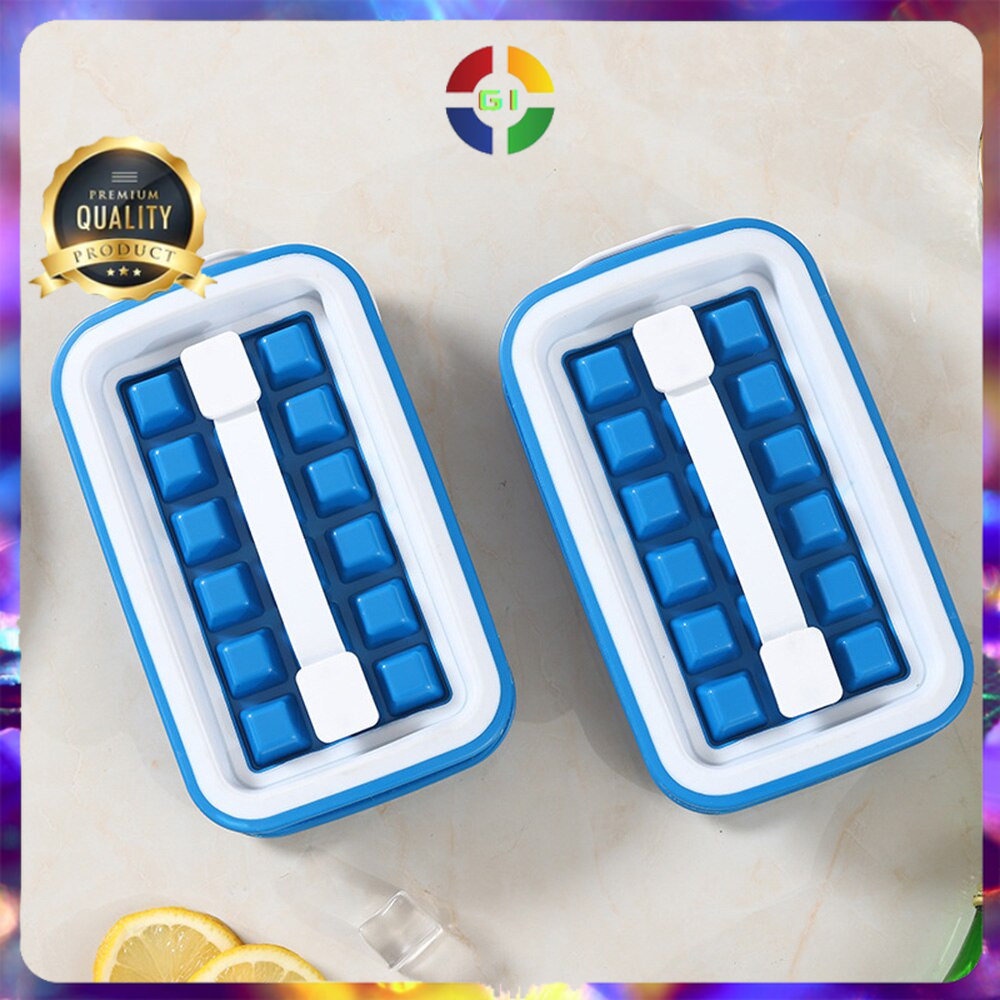 Cetakan Es Batu Ice Cube Maker Tray Storage Blue