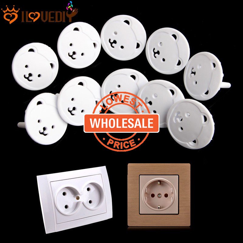 [Harga Grosir] [Unggulan] 4 Pcs Uni Eropa Kunci Pengaman Perlindungan Listrik Beruang Soket Listrik Plug Pelindung Case Plug Rotate Cover Anak Anak Pengaman Pengaman Pengaman 2-lubang Plug Safety Lid