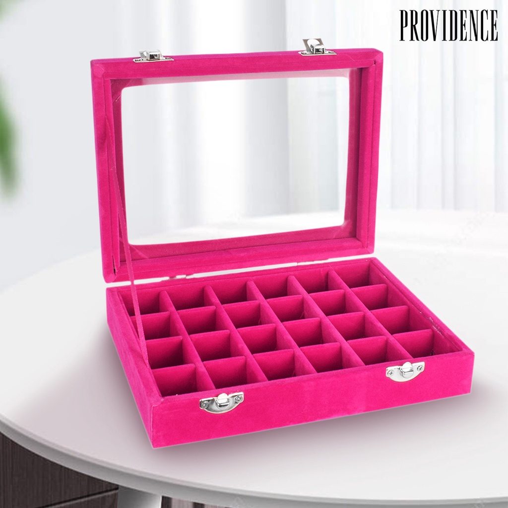 Providence Kotak Perhiasan Kapasitas Besar Tutup Transparan Daya Tahan Tinggi Multi-Kompartemen Aplikasi Lebar Hemat Ruang Akrilik Display Organizer Perlengkapan Kuku