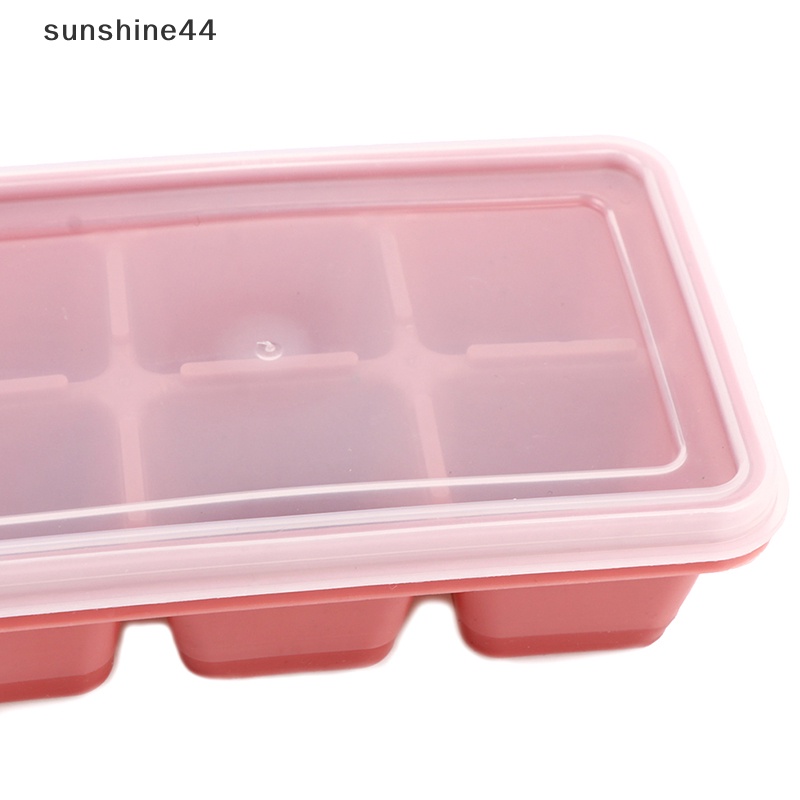 Sunshine Cetakan Es Batu Silikon Dengan Tutup Household Multicolor Square Ice Cube Mold ID