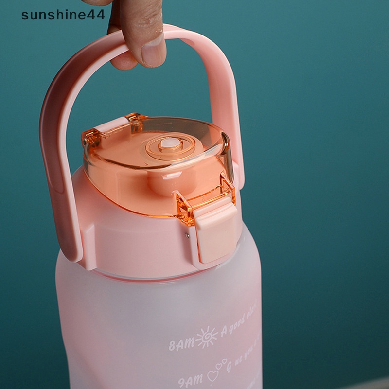 Sunshine Botol Air Minum 750ML Dengan Sedotan Botol Air Minum Motivasi Sport Cewek Anti Bocor Botol Minum Outdoor Travel Fitness Jugs ID