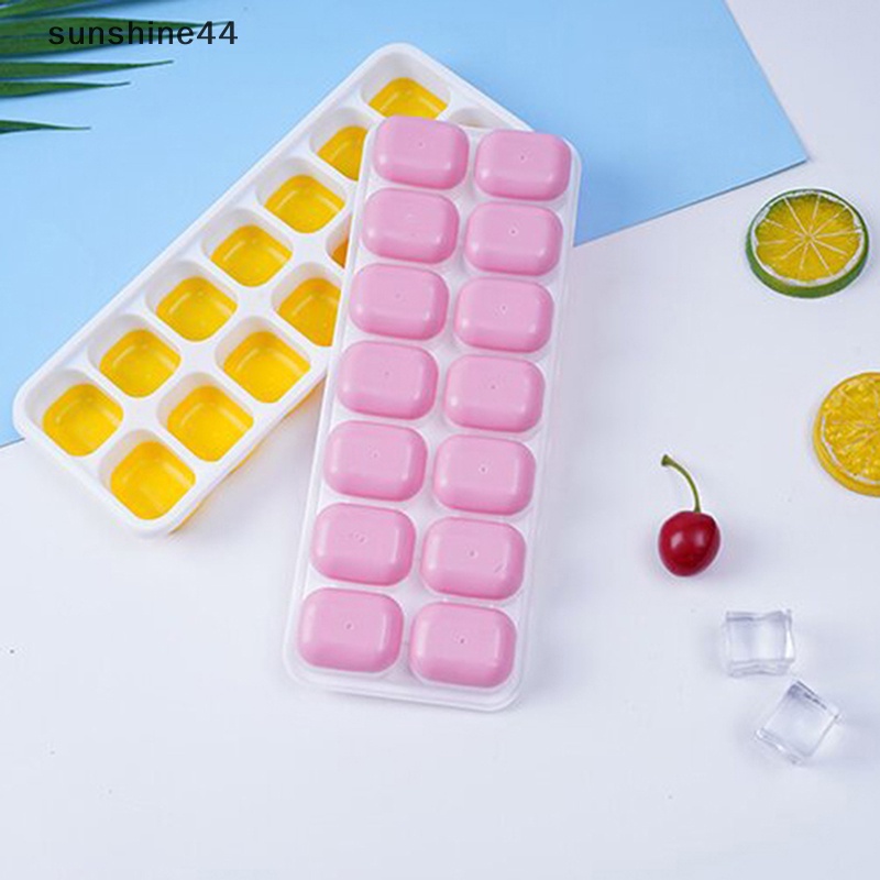 Sunshine 1Pc 14kisi Es Batu Silikon Cetakan Tray DIY Square Ice Tray Cetakan Aksesoris ID