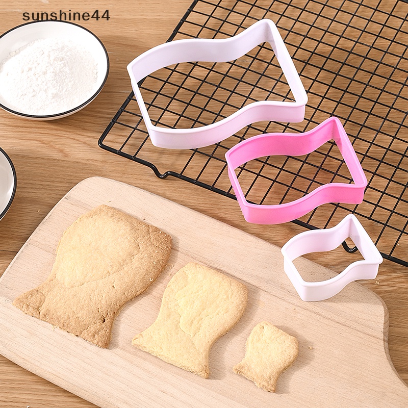 Sunshine 3pcs Cake Decorag Fondant Pemotong DIY Tools Cetakan Cookies cutter Biskuit ID