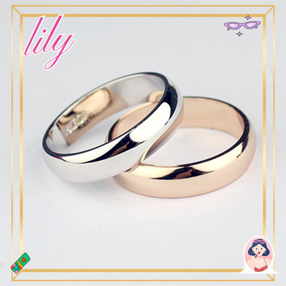 Lily Ring Perhiasan Pernikahan Band Solid