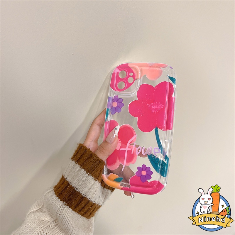 Samsung A14 A04s A03s A03 A13 A12 A22 A32 A54 A23 A52s A52 A72 A71 A51 A34 A11 A02s A50 A30s A50s Warna Pink Fresh Flowers Style Full Protect Bening Shockproof Soft TPU Phone Case