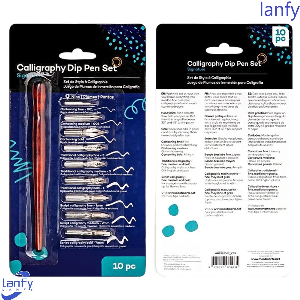 Lanfy Kaligrafi Nibs Desain Hias Pulpen Gambar Multifungsi Refill Kartun Alat Animasi Cartoons Dip Pen