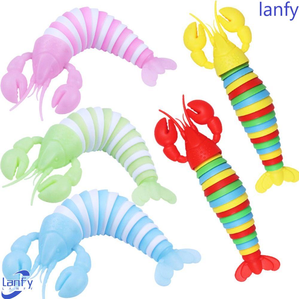 Lanfy Jari Peristalsis Warna-Warni Novelty Slug Puzzle Interaktif Bercahaya Natal Masa Kini Permainan Interaktif Lobster Peristalsis