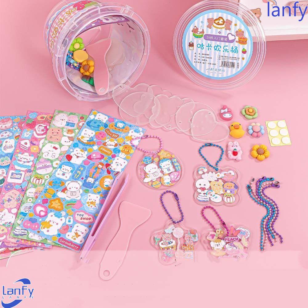 Lanfy Happy Bucket Guka Sticker Kartun Stiker Scrapbooking Stiker Alat Tulis Anak Sticker Goo Card Set Bahan Akun Tangan Handbook Full Set Handbook Bahan Guka Set