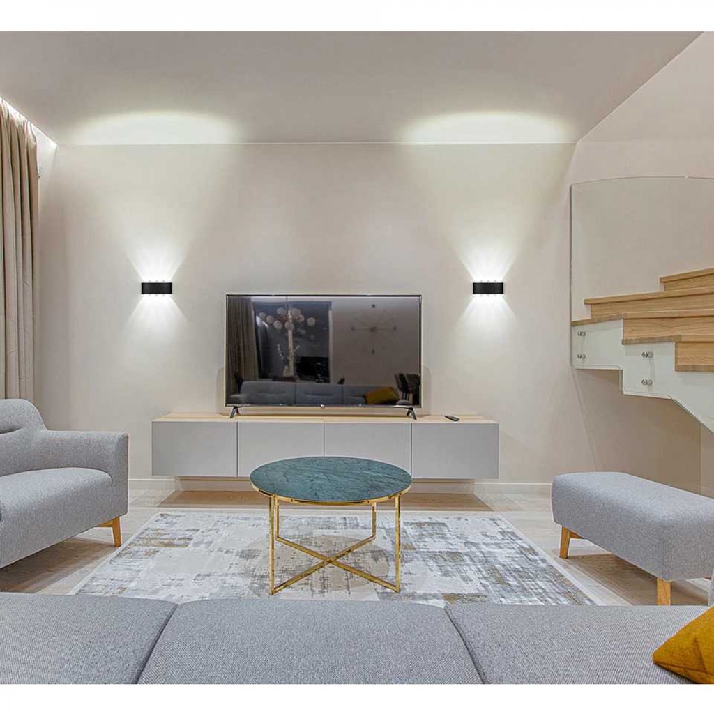 Lampu Dinding Hias Outdoor Modern Aluminium 6W 6 LED Cool White