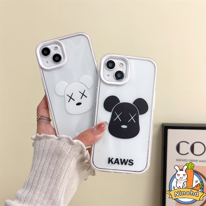 Redmi 12C A1 A1+10C 10A 10 9 9A 9C 9T Note11 11s 10 10s 9 9s Pro Xiaomi 11 Lite Poco X3 Pro NFC 3in1 Casing Motif KAWS Putih Simple Full Protect Shockproof Phone Case