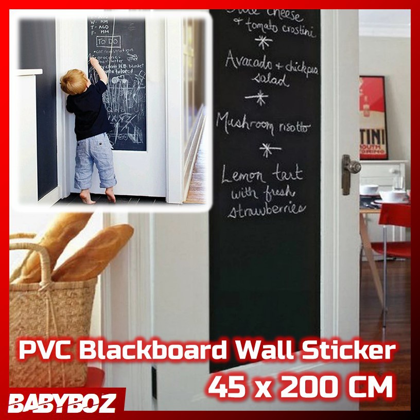 

BBM -H&F Stiker Dinding Papan Tulis Kapur Flexible 200 x 45 cm Chalk PVC Blackboard Wall Sticker