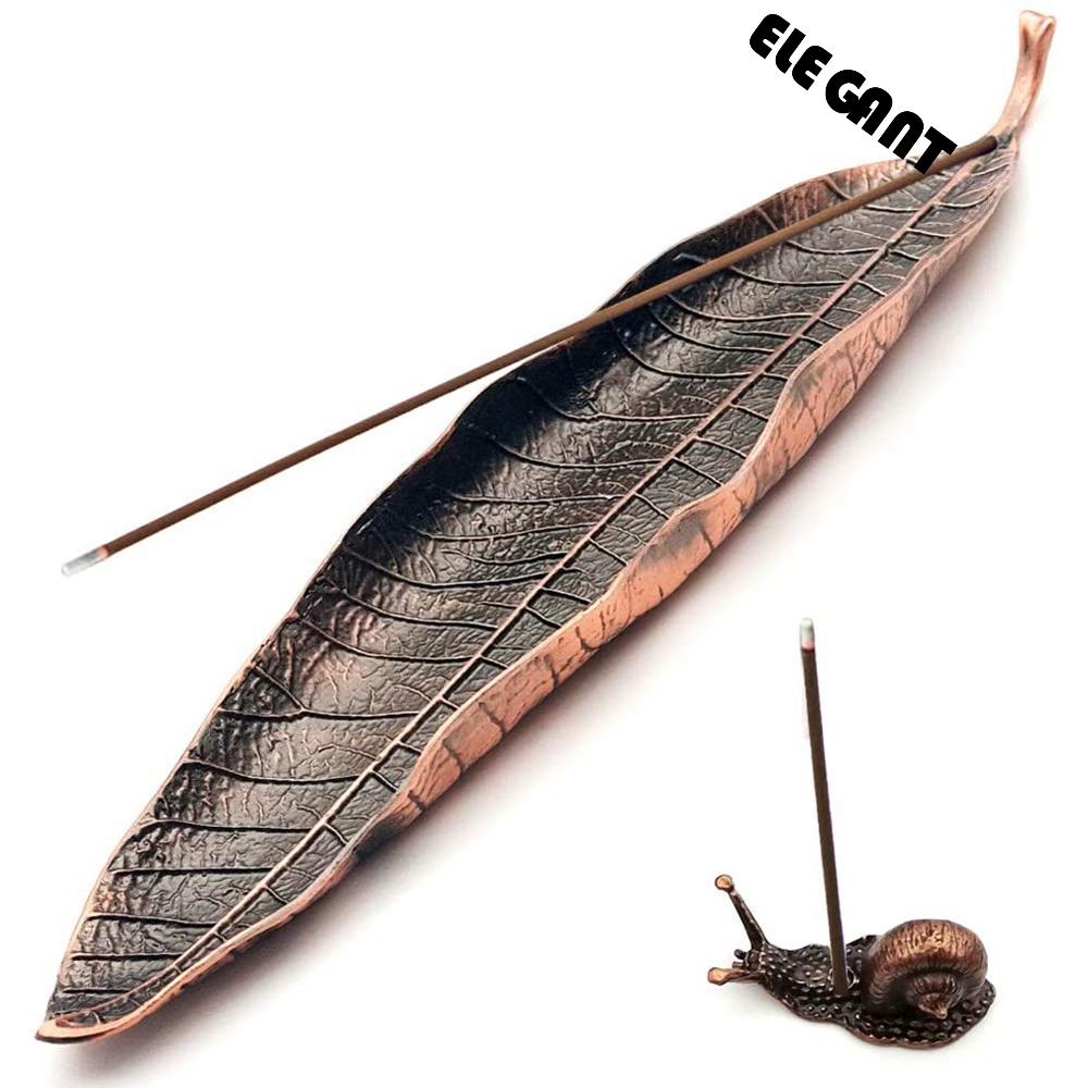 [Elegan] Set Tempat Dupa Zinc Alloy Daun Hadiah Ash Catcher Keong Budha Perlengkapan Pedupaan