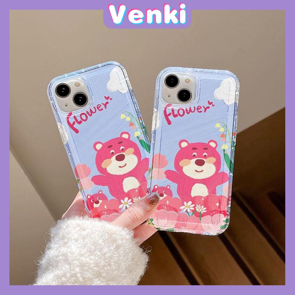 VENKI -For 11 iPhone Case Clear Case TPU Soft Case Airbag Shockproof Cute Oil Painting Bear Compatible with iPhone 14 13 Pro Max iPhone 12 Pro Max 11 7Plus 6Plus XR xs 7 8 Plus