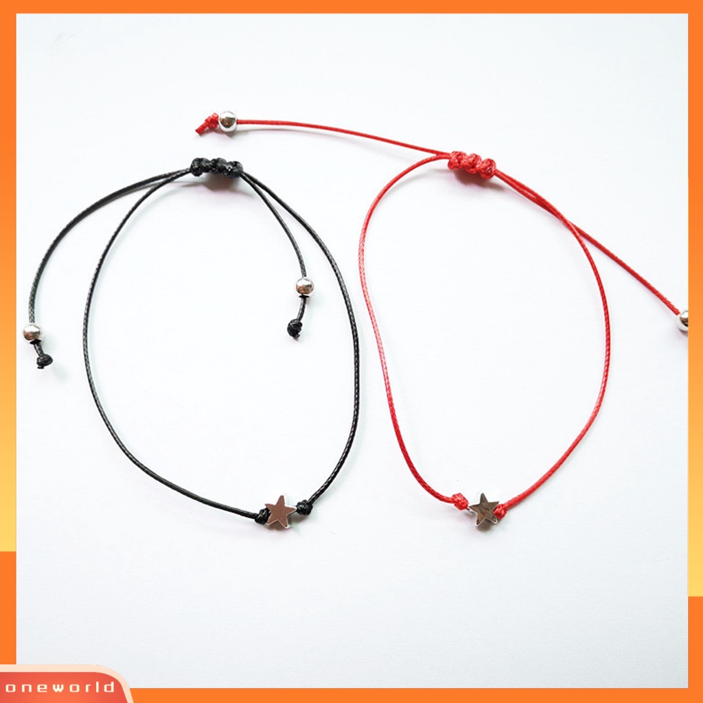 [EONE] 2pcs Gelang Charm Gelang Pasangan Bahan Alloy Anti Patah Mata Dengan Liontin Bintang Untuk Wanita