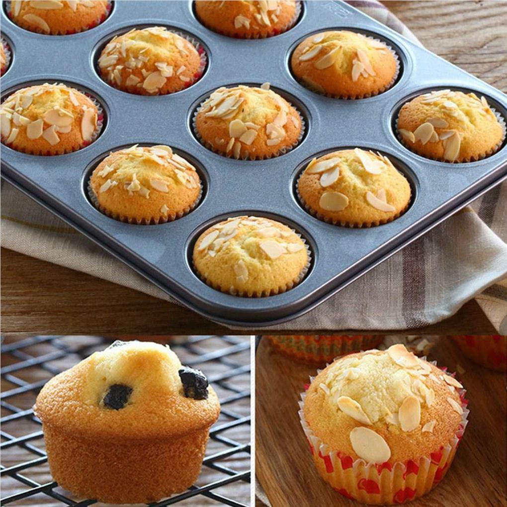 12cup Loyang Anti Lengket Untuk Muffin Reusable Muffin Baking Mold Dan Cetakan Cupcake