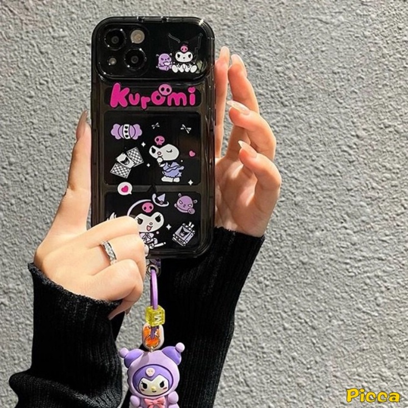 Kartun Lucu Kuromi Gelang Case Untuk Vivo Y11 Y17 Y12i Y12 Y20 Y15 Y91C Y1S Y20i Y11s Y20s G Y20G Y12s Y12A Y30G Y20A Kreatif Flip Make Up Cermin Lembut Penutup Belakang