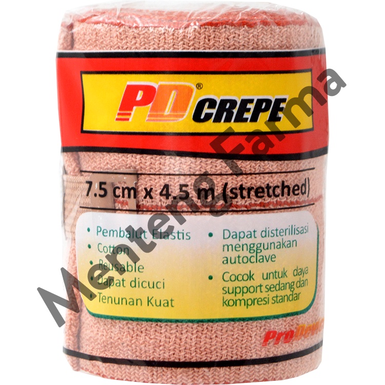 PD Crepe Perban Elastis 7.5 CM x 4.5 M - Perban Kain Cedera Keseleo