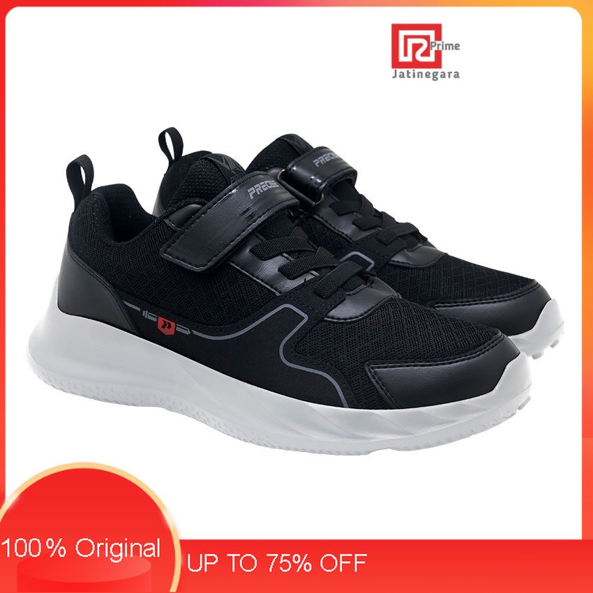 Precise Chitan JT Sepatu Sneakers Sekolah Anak - Black/WhiteRAMAYANA JAKTIM
