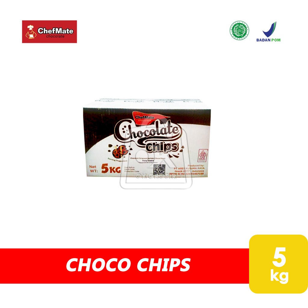 

Chocochip Chefmate Chocolate Chips Coklat (Dus 5kg)