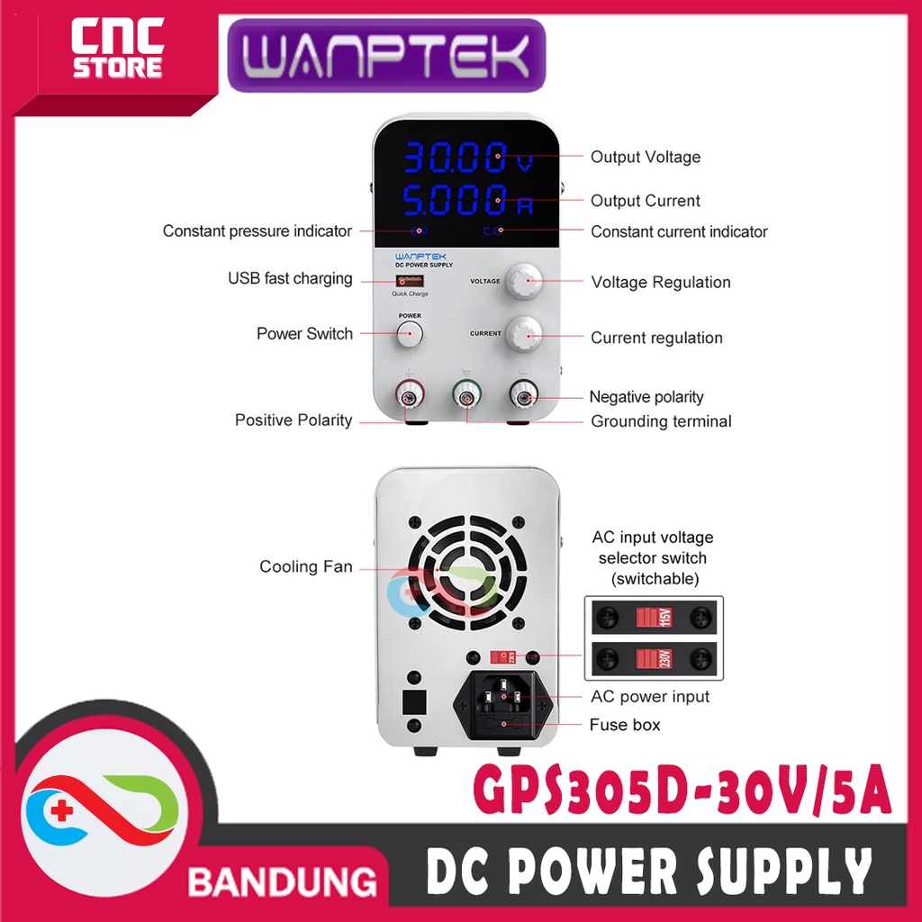 WANPTEK GPS305D DIGITAL POWER SUPPLY DIGITAL DC 30V 5A 150W CA CC