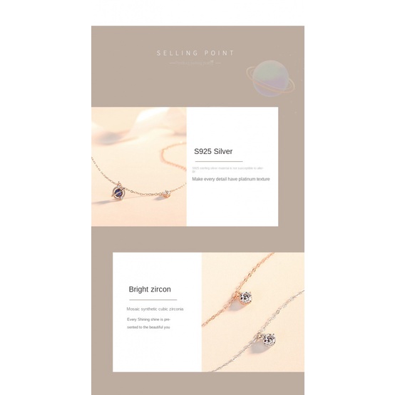 925 Sterling Silver Fantasy Universe Planet Gelang Kaki Perempuan Kreatif Versi Korea Kaca Biru Kristal Rantai Pergelangan Kaki ins Gaya Ankle Chain Trendy