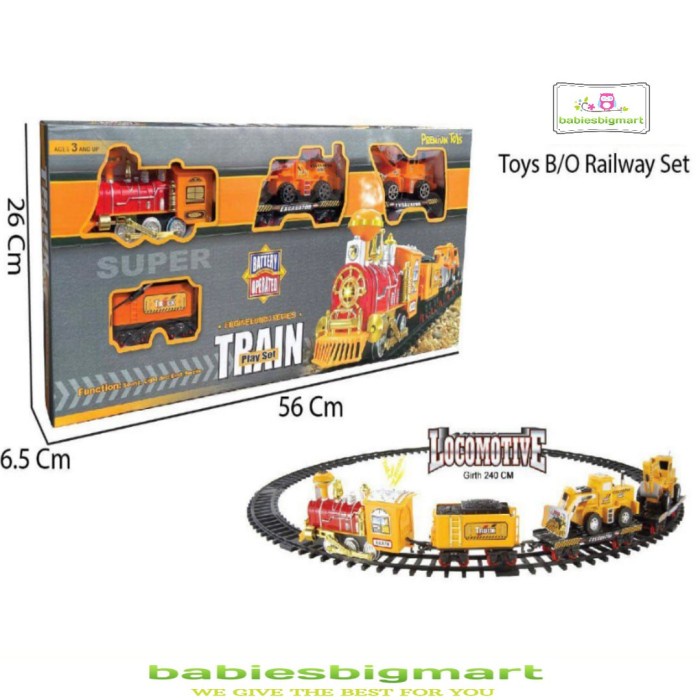 Mainan Anak Train Set PR 17586 Kereta Api Muatan Alat Berat Ukuran Besar Baterai New