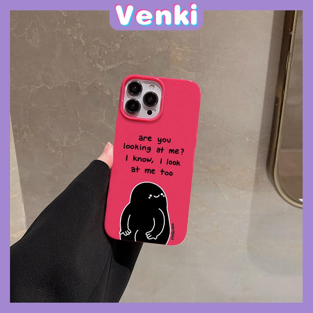 VENKI - For iPhone 11 iPhone Case Red Glossy TPU Soft Case Shockproof Protection Camera English Cartoon Character Compatible with iPhone 14 13 Pro max 12 Pro Max xr xs max 7 8Plus