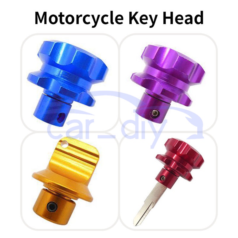 Kepala Kunci Sepeda Motor Kemewahan Pemegang Kunci Modifikasi Dengan Gantungan Untuk Aksesoris Kunci Skuter Motor Dimodifikasi Universal Motorcycle Key Head Holder Gift Keychain