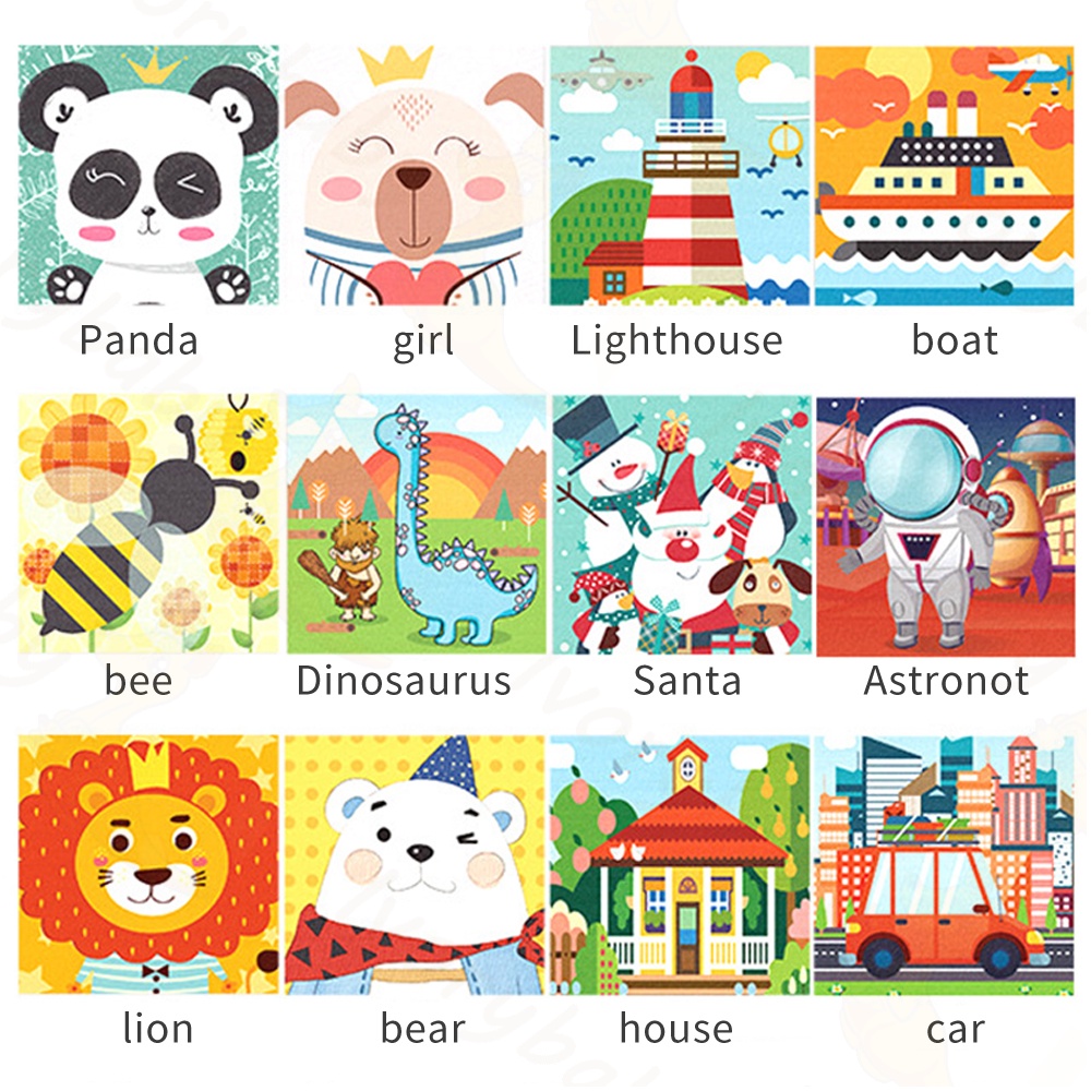Ivorybaby Puzzle kertas Fuzzle edukasi anak Puzzle gambar kartun free Kotak