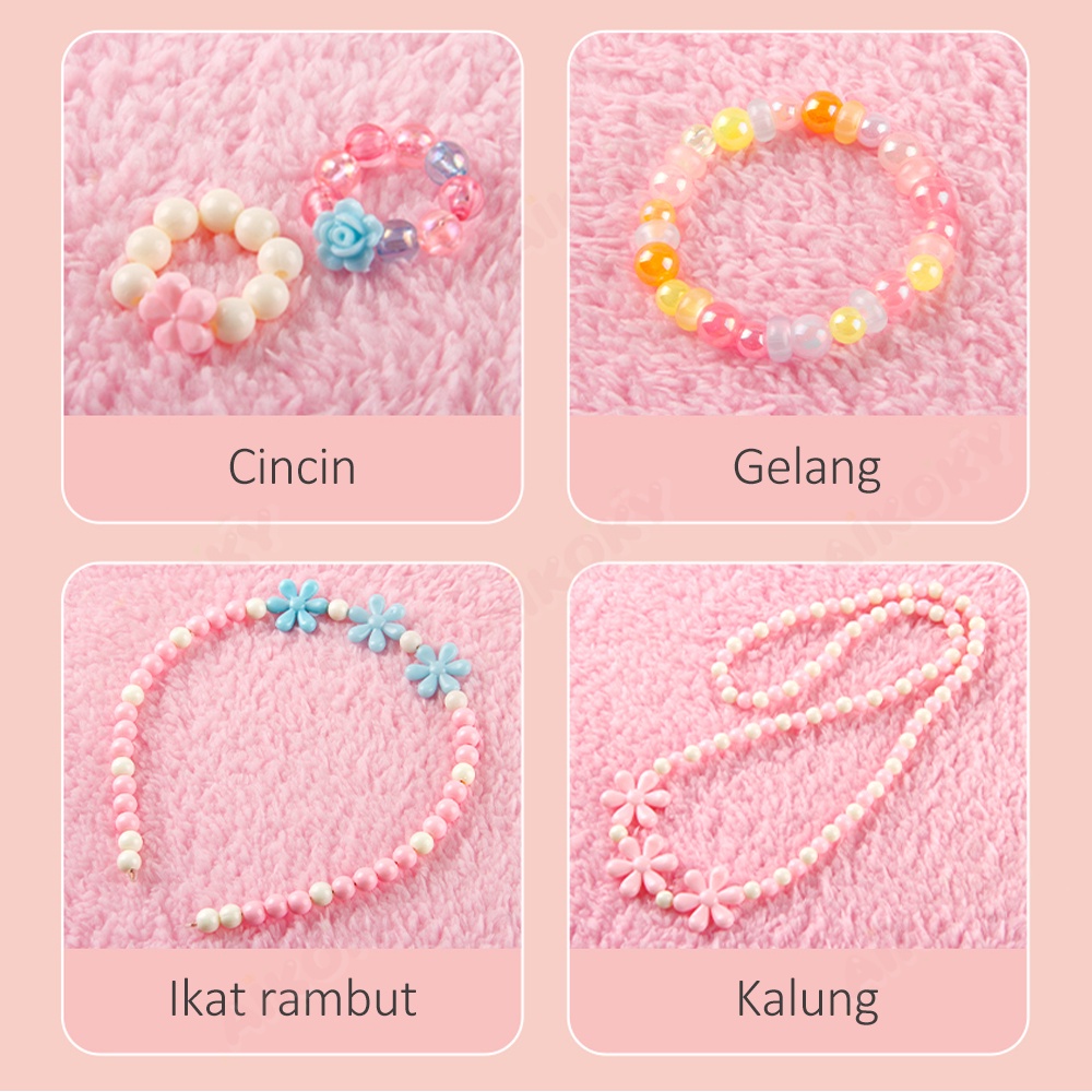 Aikoky Gelang Kalung Anak Perempuan / Beaded Diy Mainan Edukasi Anak