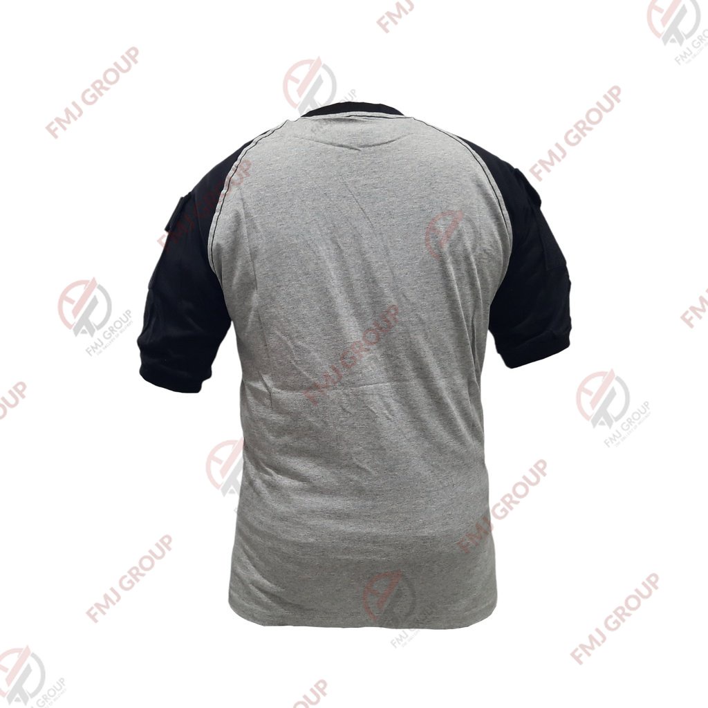 Kaos Tactical Blackhawk Kaos Reglan Abu Misty Kombinasi Hitam Cotton Combed