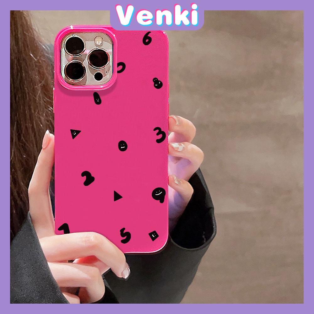 VENKI - For iPhone 11 iPhone Case Red Glossy TPU Soft Case Shockproof Protection Camera Love Smiley Numbers Compatible with iPhone 14 13 Pro max 12 Pro Max xr xs max 7Plus 8Plus