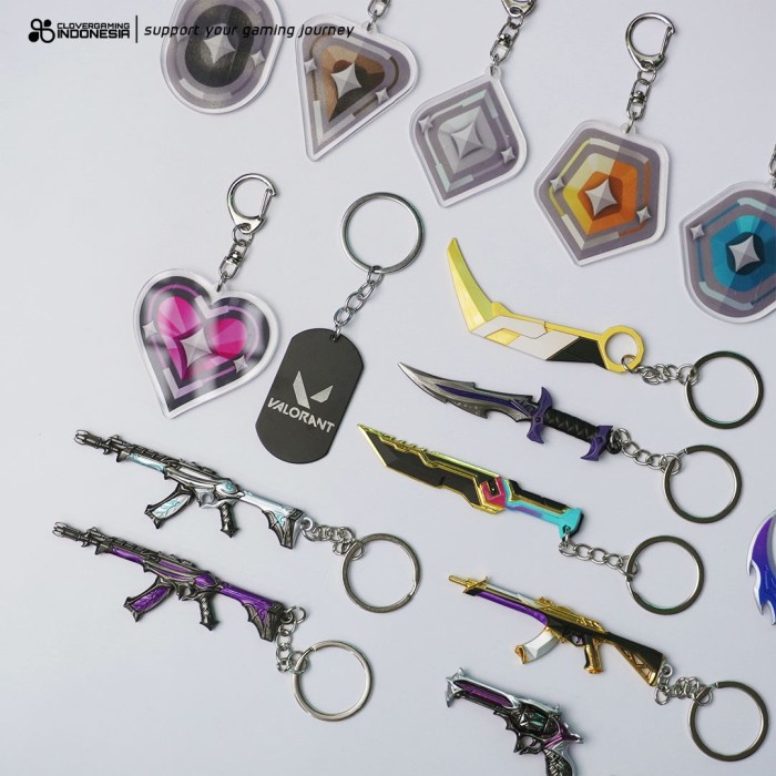 Keychain Valorant Rank Acrylic Gantungan Kunci Accesories Video Game