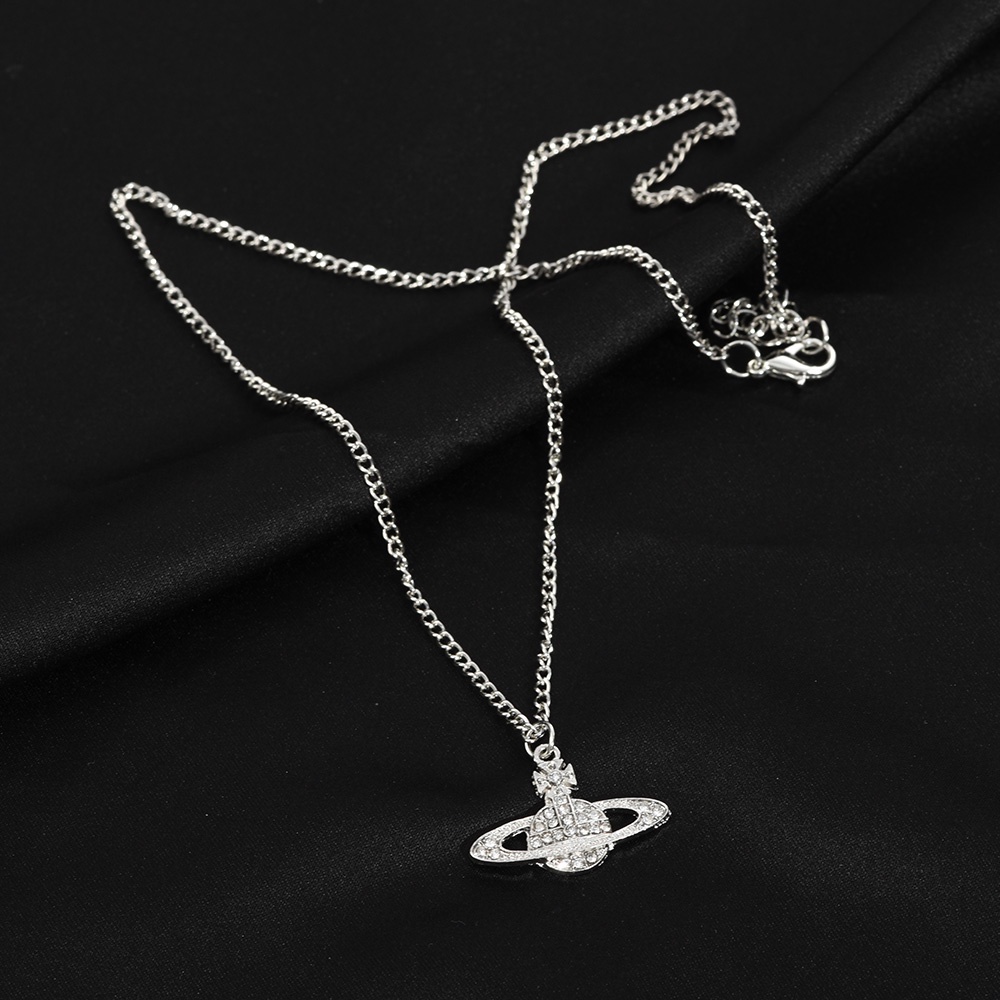 Wanita Bersinar Bintang Planet Baja Titanium Liontin Kalung/Ladies Charm Necklaces/Kalung Klavikula Elegan/Kalung Rantai Kepribadian Perempuan/Kalung Choker Populer