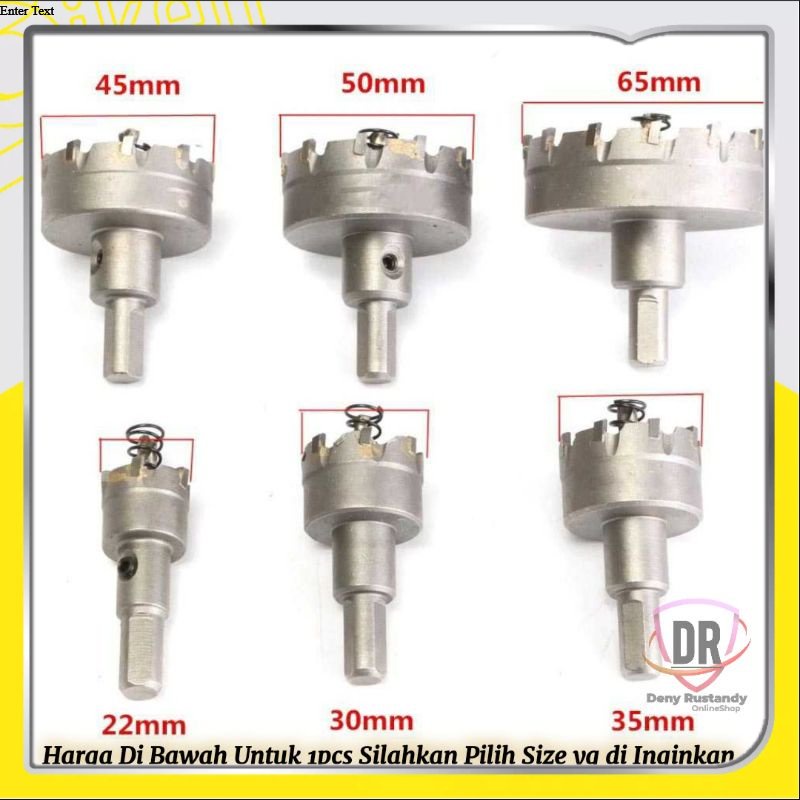 Mata Bor Holesaw Satuan TCT Hole Saw Carbide TCT Pelubang Besi
