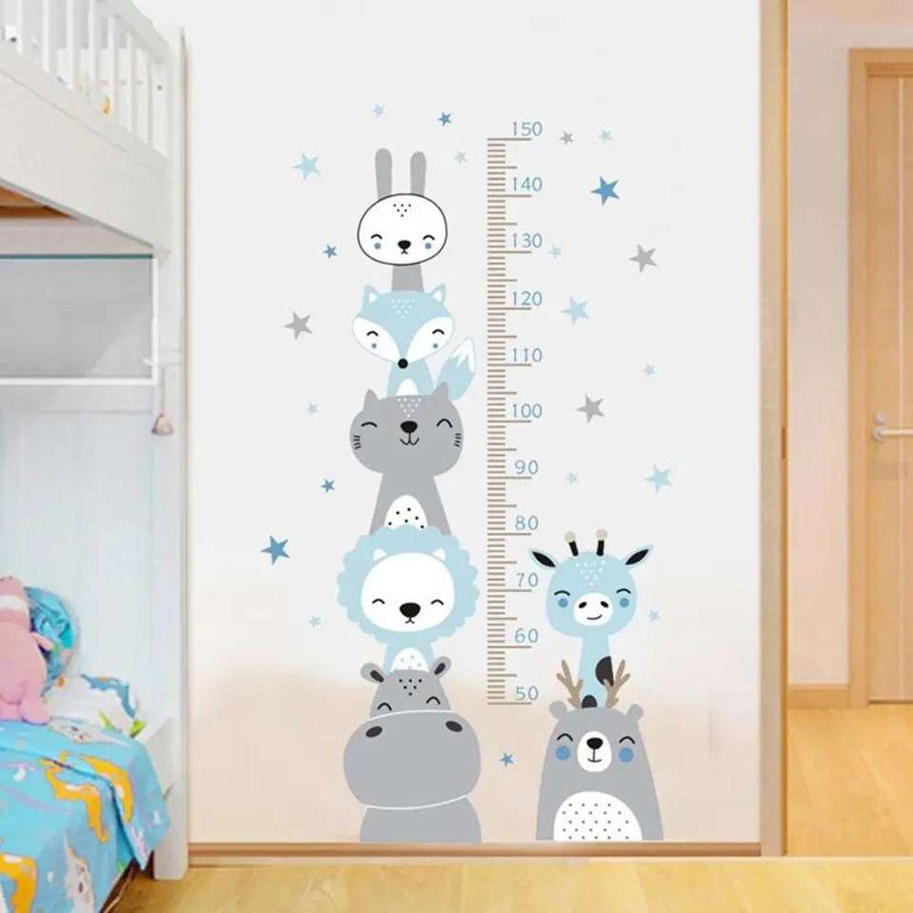 Needway Pengukur Tinggi Badan Stiker Dinding Lucu Tahan Air Perlengkapan Perawatan Bayi Hippo Kelinci Singa Hewan Pola Beruang Baby Nursery Wall Decals