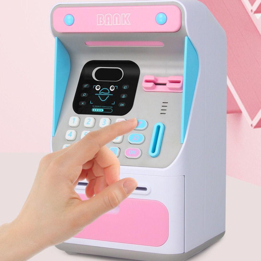 Mxbeauty Celengan Elektronik Kartun Mainan Untuk Anak-Anak Dispenser Cash Simpan Uang Simulasi Pengenalan Wajah Password Money Box