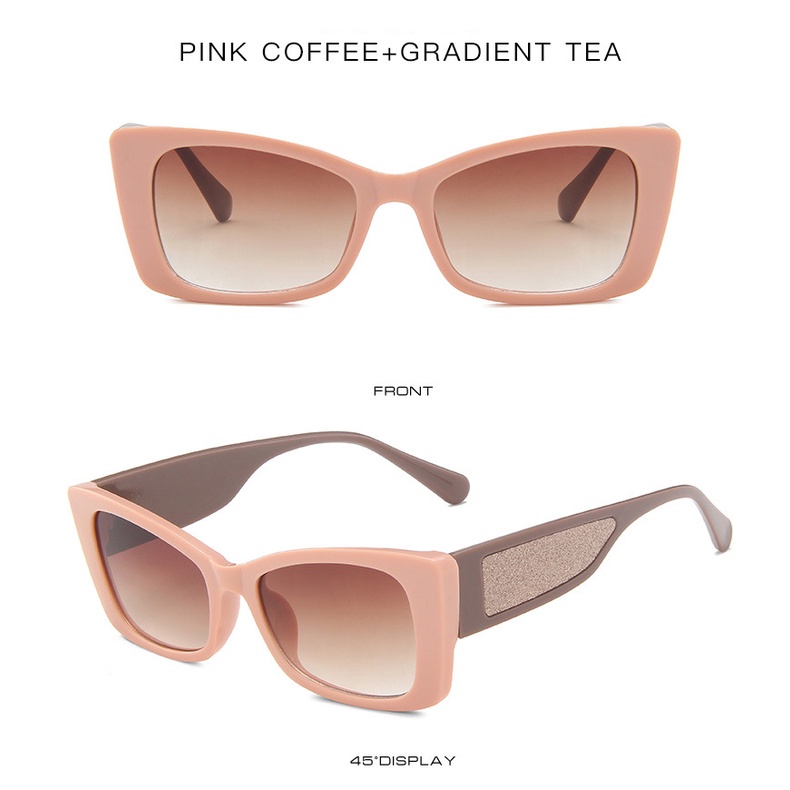 [Gratis Ongkir] Retro Mata Kucing Kacamata Hitam Wanita Outdoor Sun Shade Anti Radiasi Pantai Murah Hitam Eyeglasses UV400