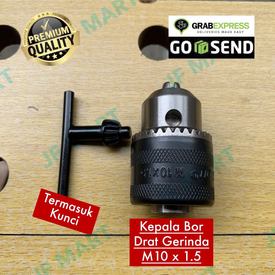 YUKIDO Kepala Bor 10mm Chuck Untuk Drat Gerinda &amp; Kunci