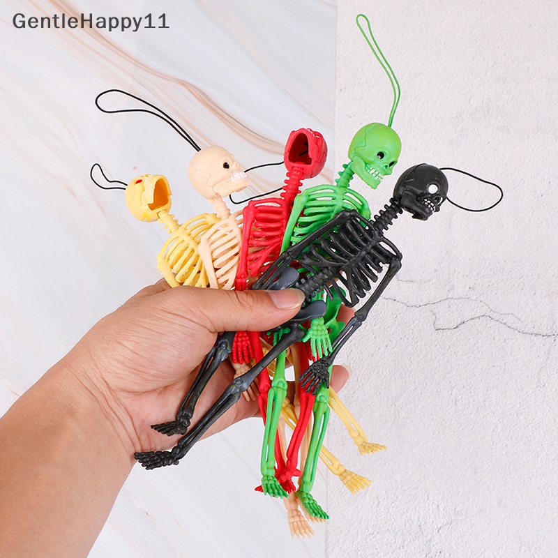 Gentlehappy 1PC Mainan Halloween 20cm Realistis Cetakan Kerangka Manusia Anak-Anak Mainan Lucu Hadiah id