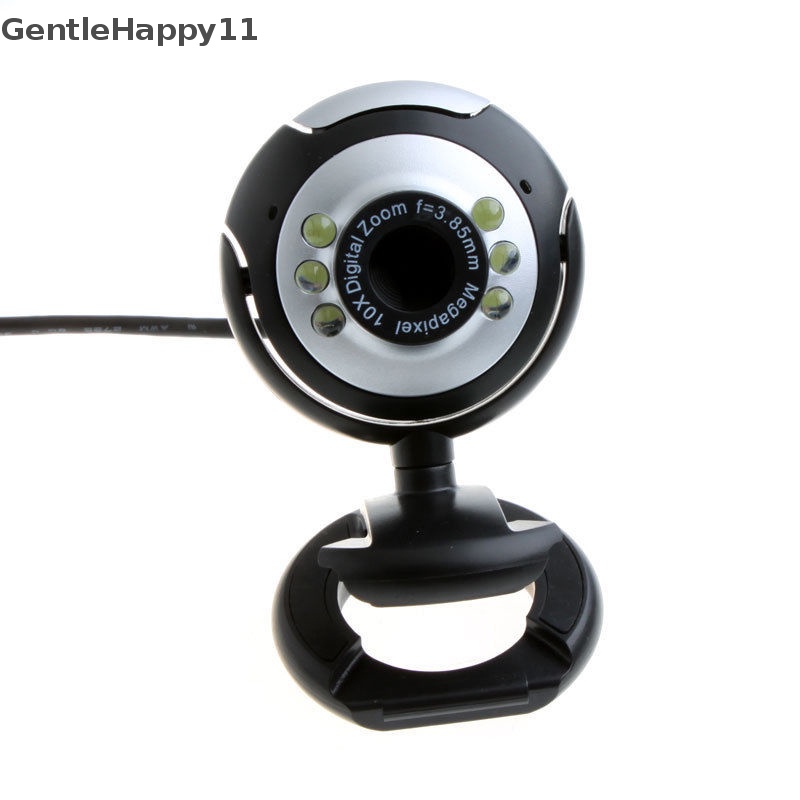 Gentlehappy 6led HD Webcam USB 2.0 50.0M Kamera PC Web Cam Dengan MIC Untuk Komputer PC id Bulat