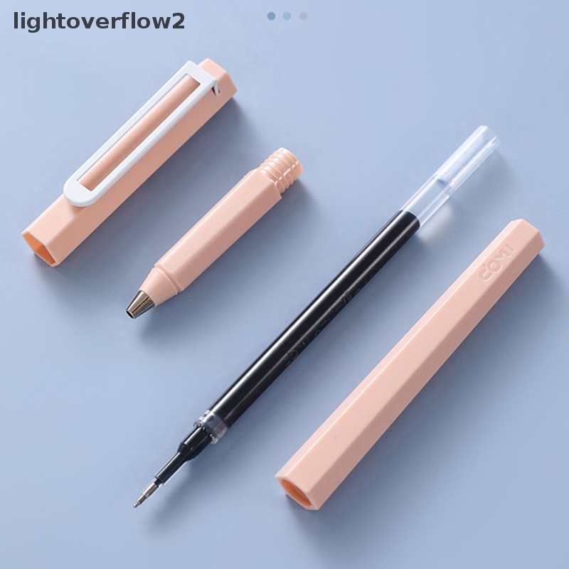 [lightoverflow2] Pena Gel Hexagonal Lucu Simple Macaron Color Neutral Pen 0.5mm Tinta Hitam Sig Pulpen Kawaii Alat Tulis Perlengkapan Kantor Sekolah [ID]