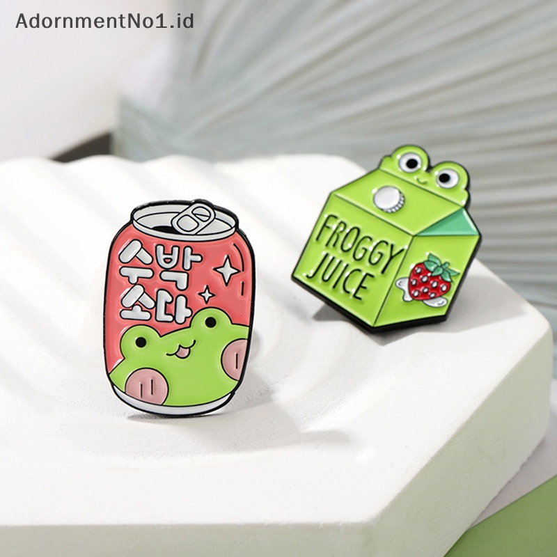 [AdornmentNo1] Froggy Enamel Pin Custom Lucu Kodok Mug Kopi Susu Jus Dapat Bros Kerah Lencana Hewan Perhiasan Hadiah Untuk Teman Anak [ID]