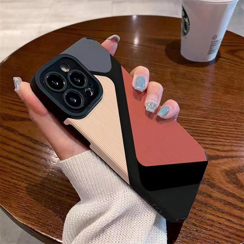 Kulit Morandi triangle Soft Case Unik IPhone 6S 7 plus 8 plus X XS XR XS Max 11 13 12 14 PRO Max 14 Plus 12 13 mINI SE Casing Hp Cewek Wanita